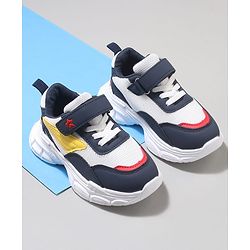Cute Walk by Babyhug Velcro Closure Sneaker with Tape Detailing - Blue & White