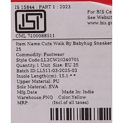 Cute Walk by Babyhug Velcro Closure Sneaker with Tape Detailing - Blue & White