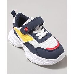 Cute Walk by Babyhug Velcro Closure Sneaker with Tape Detailing - Blue & White