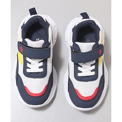 Cute Walk by Babyhug Velcro Closure Sneaker with Tape Detailing - Blue & White