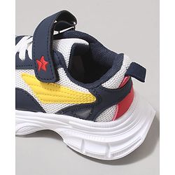 Cute Walk by Babyhug Velcro Closure Sneaker with Tape Detailing - Blue & White