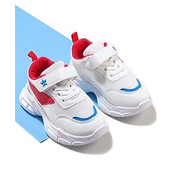 Cute Walk by Babyhug Velcro Closure Sneaker with Tape Detailing - Blue & White