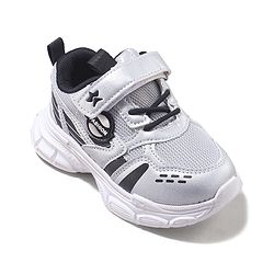 Cute Walk by Babyhug Velcro Closure Sneakers with Fashion Applique - Silver