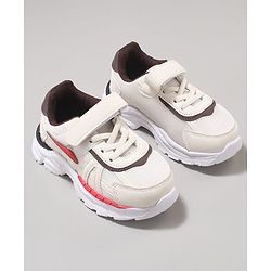 Cute Walk by Babyhug Velcro Closure Sneaker with Tape Detailing - Beige