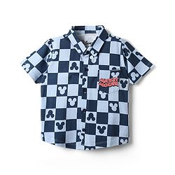 Babyhug Disney Single Jersey Knit Half Sleeves Shirt & Inner T-Shirt With Mickey Mouse Graphics And Pocket Detailing - Red & Navy Blue