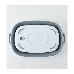 Babyhug Foldable Baby Bath Tub with Drain Plug - Grey