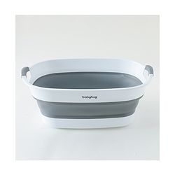 Babyhug Foldable Baby Bath Tub with Drain Plug - Grey