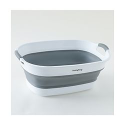 Babyhug Foldable Baby Bath Tub with Drain Plug - Grey
