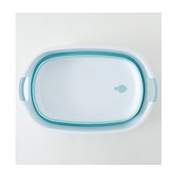 Babyhug Foldable Baby Bath Tub with Drain Plug - Blue