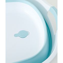 Babyhug Foldable Baby Bath Tub with Drain Plug - Blue