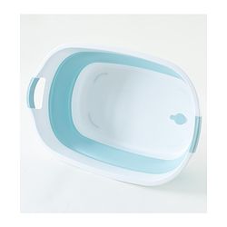 Babyhug Foldable Baby Bath Tub with Drain Plug - Blue