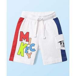 Babyhug Disney Single Jersey Knit  Half Sleeves T-Shirt And Shorts With Mickey Mouse Graphics - White