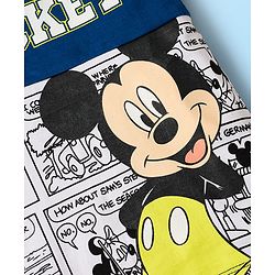 Babyhug Disney Single Jersey Knit Half Sleeves T-Shirt & Shorts Set With Mickey Mouse Graphics - Navy Blue