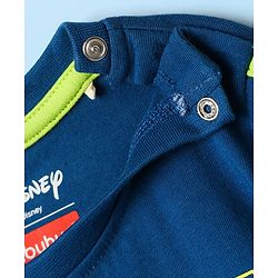 Babyhug Disney Single Jersey Knit Half Sleeves T-Shirt & Shorts Set With Mickey Mouse Graphics - Navy Blue