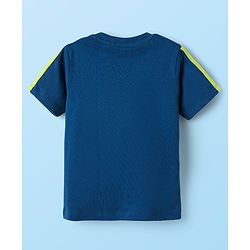 Babyhug Disney Single Jersey Knit Half Sleeves T-Shirt & Shorts Set With Mickey Mouse Graphics - Navy Blue