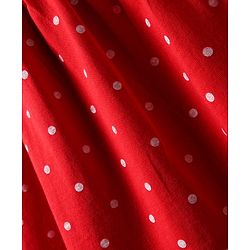 Babyhug Disney Single Jersey Knit Half Sleeves Top & Skirt With Headband & Minnie Mouse Graphics & Badge Detailing - Navy Blue & Red