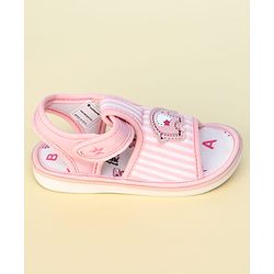 Cute Walk by Babyhug Velcro Closure Musical Sandals with Elephant Applique - Pink