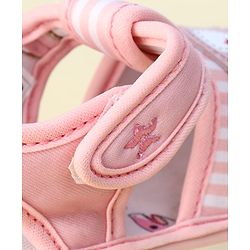 Cute Walk by Babyhug Velcro Closure Musical Sandals with Elephant Applique - Pink