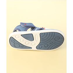 Cute Walk by Babyhug Velcro Closure Musical Sandals with Stripes - Light Blue