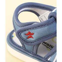 Cute Walk by Babyhug Velcro Closure Musical Sandals with Stripes - Light Blue