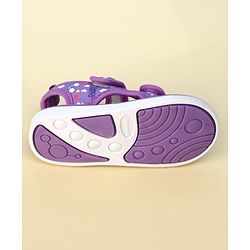 Cute Walk by Babyhug Velcro Closure Musical Sandals With Unicorn Print & Applique - Purple