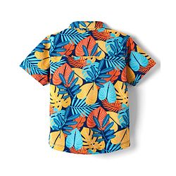 Babyhug Cotton Knit Half Sleeves Shirt With Tropical Theme Print - Multicolour