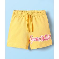 Babyhug Disney Single Jersey Knit Half Sleeves Short Set With Snow White Graphics - Multicolor