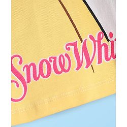 Babyhug Disney Single Jersey Knit Half Sleeves Short Set With Snow White Graphics - Multicolor