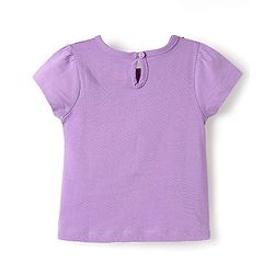 Babyhug Disney Single Jersey Knit Half Sleeves Shorts Night Suit With Rapunzel Graphics - Lavender