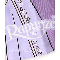 Babyhug Disney Single Jersey Knit Half Sleeves Shorts Night Suit With Rapunzel Graphics - Lavender