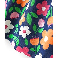 Babyhug Single Jersey Knit Cap Sleeves Polka Dot & Floral Printed Frocks With Bow Applique Pack of 2 - Pink & Navy Blue