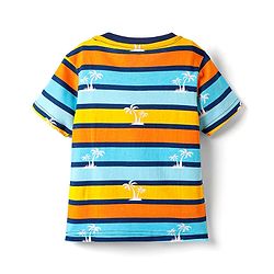 Babyhug Cotton Knit Half Sleeves Striped Co-Ord Night Suit - Multicolor