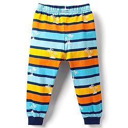 Babyhug Cotton Knit Half Sleeves Striped Co-Ord Night Suit - Multicolor