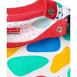 Babyhug Cotton Knit Half Sleeves Co-ords Night Suit With Abstract Print - Multicolour