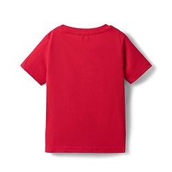 Babyhug Cotton Knit Half Sleeves Night Suit With Text & Star Print - Red