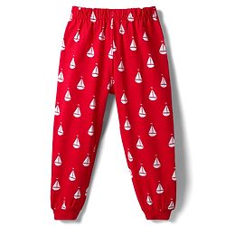 Babyhug Cotton Knit Half Sleeves Night Suit with Nautical Theme Print - Red