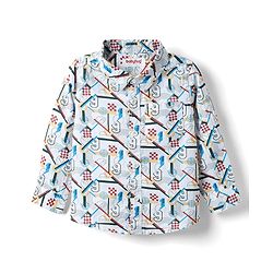 Babyhug Cotton Woven Full Sleeves Printed Shirt & Trouser Set - White & Red