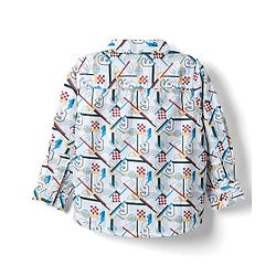 Babyhug Cotton Woven Full Sleeves Printed Shirt & Trouser Set - White & Red
