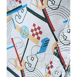 Babyhug Cotton Woven Full Sleeves Printed Shirt & Trouser Set - White & Red