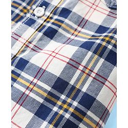 Babyhug Cotton Woven Full Sleeves Shirt & Jeans Set with Checks - Blue