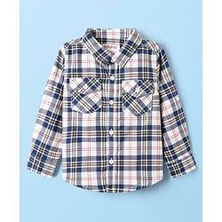 Babyhug Cotton Woven Full Sleeves Shirt & Jeans Set with Checks - Blue