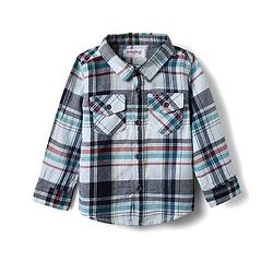 Babyhug Cotton Woven Full Sleeves Checkered Shirt & Denim Jeans Set - Navy Blue