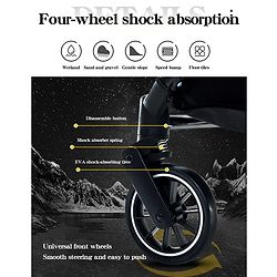 Babyhug Portable Baby Stroller with One-hand Z Compact Fold - Black| Pram for Newborn| Concealed Linked Brake| Swivel Wheels| 5 point Safety Harness| Air Cabin Friendly|