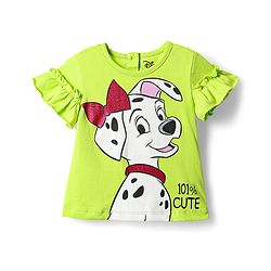 Babyhug Disney Single Jersey Knit Half Sleeves T-shirt & Short Set With 101 Dalmatians Graphics - Light Green