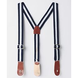 Babyhug Disney Single Jersey Knit Half Sleeves Polo T-Shirt & Denim Shorts Set with Suspender & Winnie the Pooh Graphics - Navy Blue & White