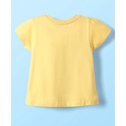 Babyhug Cotton Knit Half Sleeves Capri Night Suit With Bunny & Floral Print - Yellow
