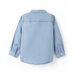 Babyhug Disney Denim Woven Full Sleeves Shirt with Lion King Graphics - Light Blue