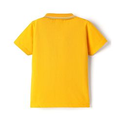 Babyhug 100% Cotton Knit Half Sleeves Polo T-Shirt with Dino Print - Yellow
