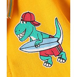 Babyhug 100% Cotton Knit Half Sleeves Polo T-Shirt with Dino Print - Yellow