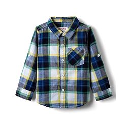 Babyhug Cotton Woven Full Sleeves Checkered Shirt & Denim Jeans Set - Navy Blue